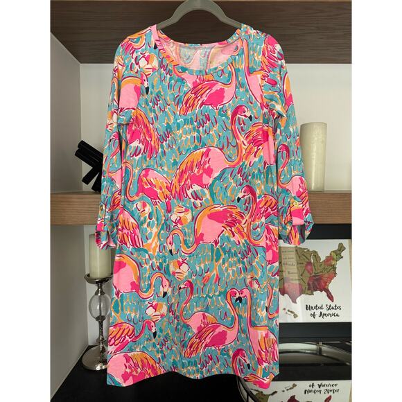 Lilly Pulitzer Linden Dress in Peel And Eat Flamingo - Picture 2 of 6